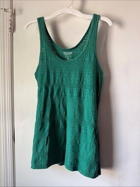 Mossimo Supply Co. Green Textured Scoop Neck Tank